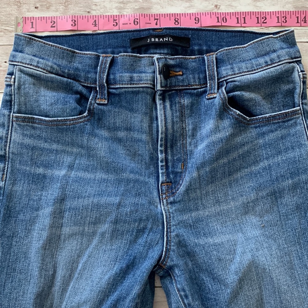 J Brand Maria High Waisted Diversion Destruct Distressed Raw Hem Skinny Jeans - Picture 13 of 16